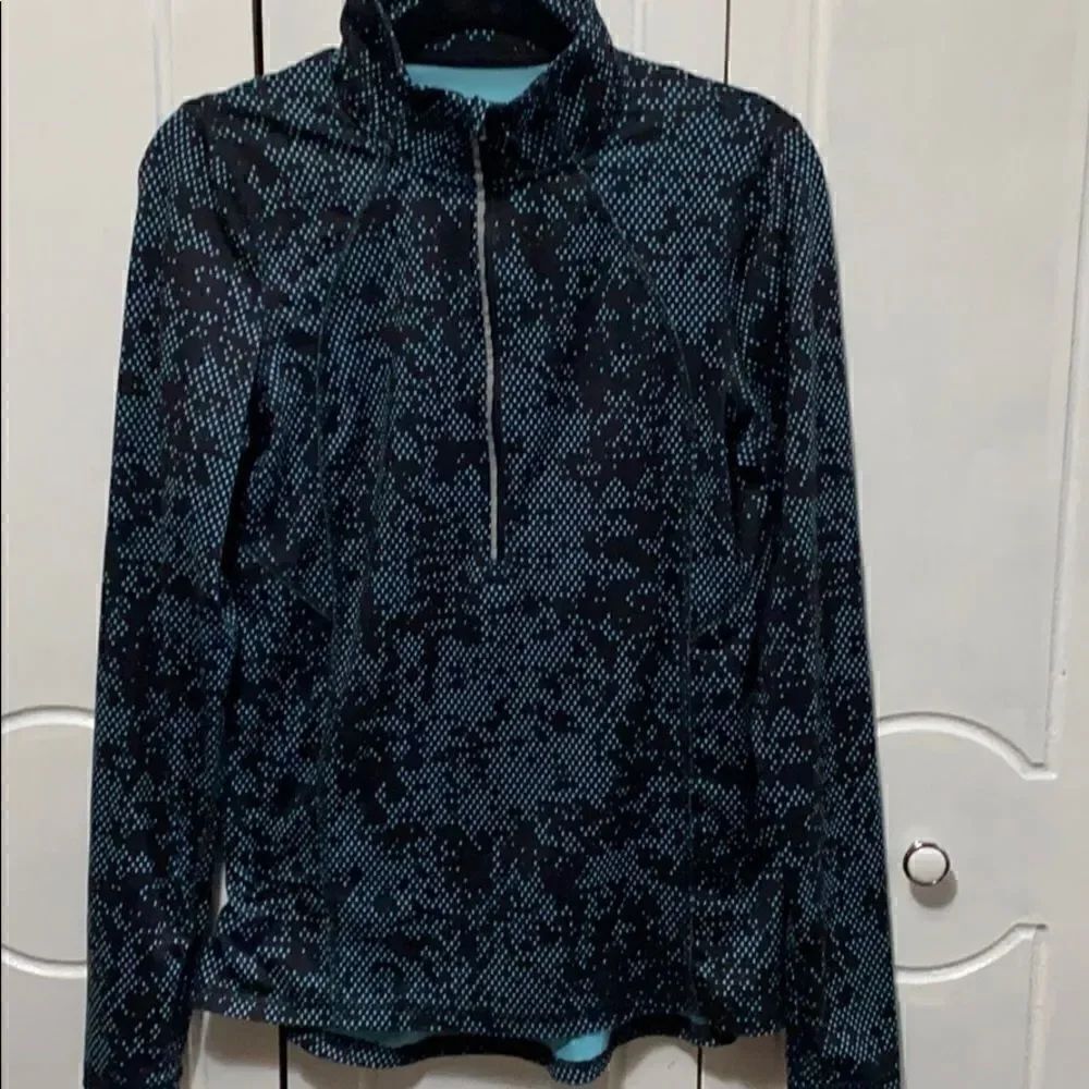 Champion Athletic Wear Top black/blue 3/4 zip M